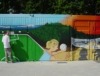 Graffiti Aktion im Waldstadt-Center