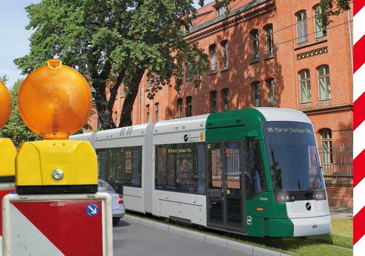 Foto: Zweites Tramgleis in der Nedlitzer Straße