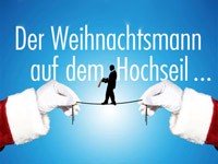 Der Weihnachtsmann auf dem Hochseil
