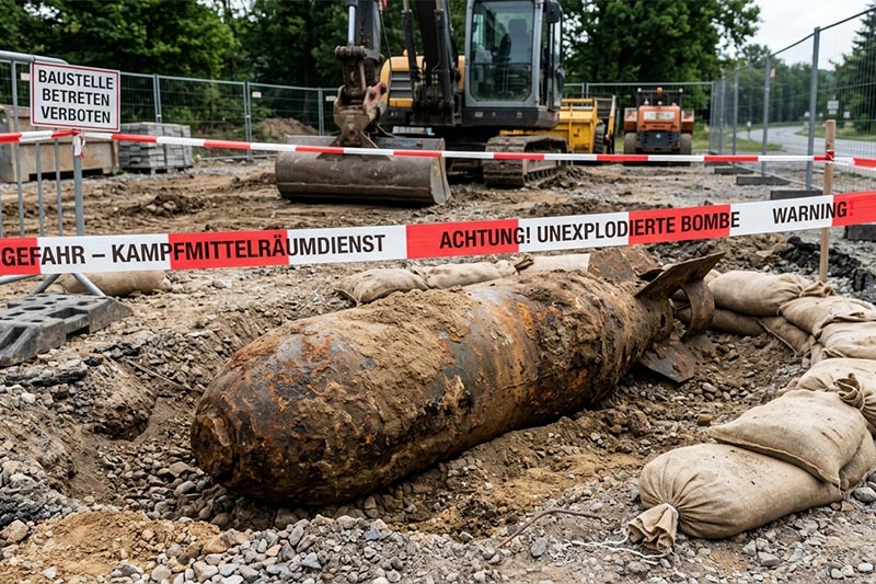 Foto: Bombenentschärfung am 23. April im Forst an der Michendorfer Chaussee